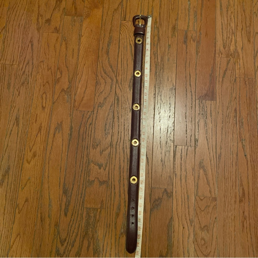 Vintage Jil Sander Brown Leather Belt Gold Hardware Minimalist women xs-small - Picture 3 of 9